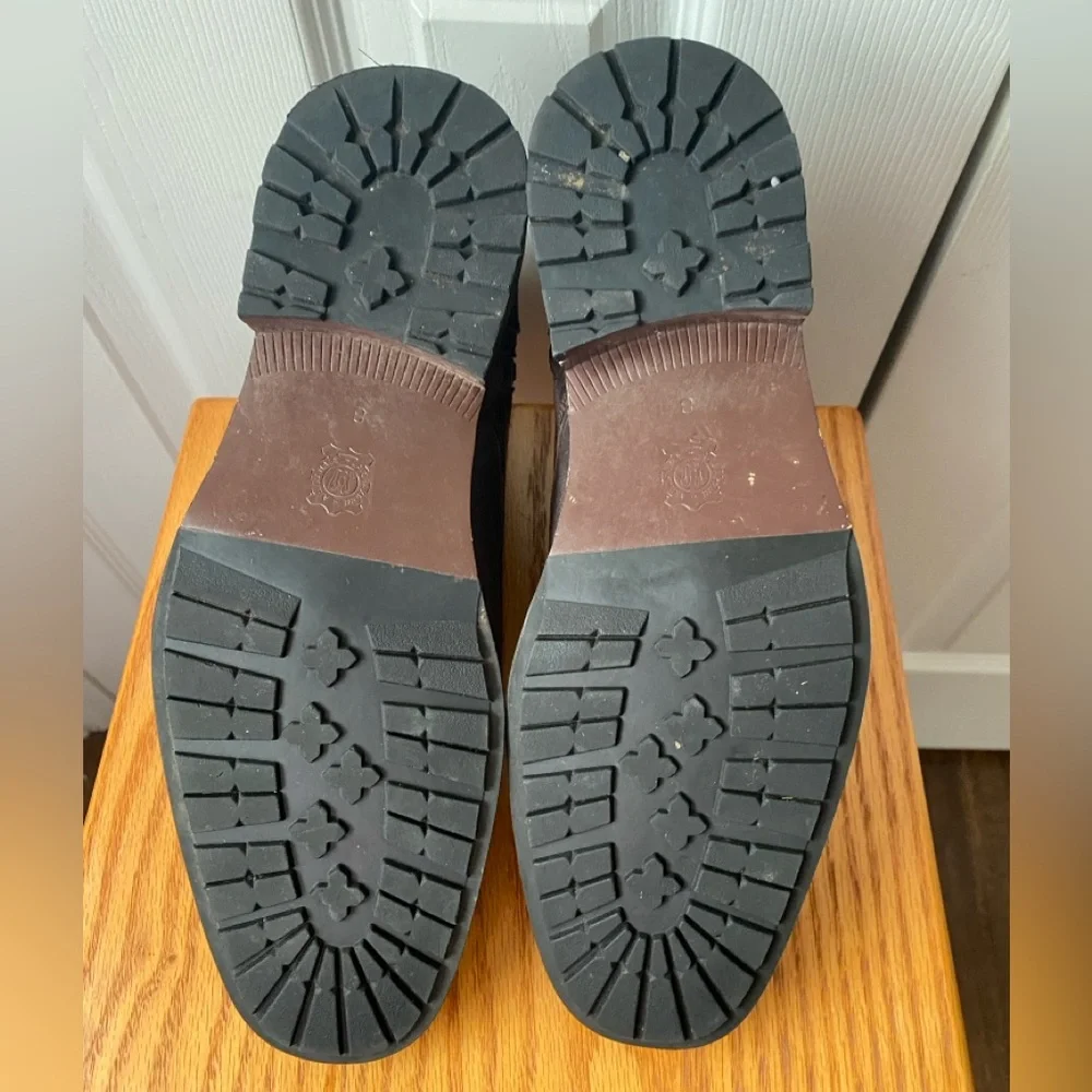 BANANA REPUBLIC Broderick Dark Brown Side Zip Buckle Cap Toe Lace Up Chukka 8‎